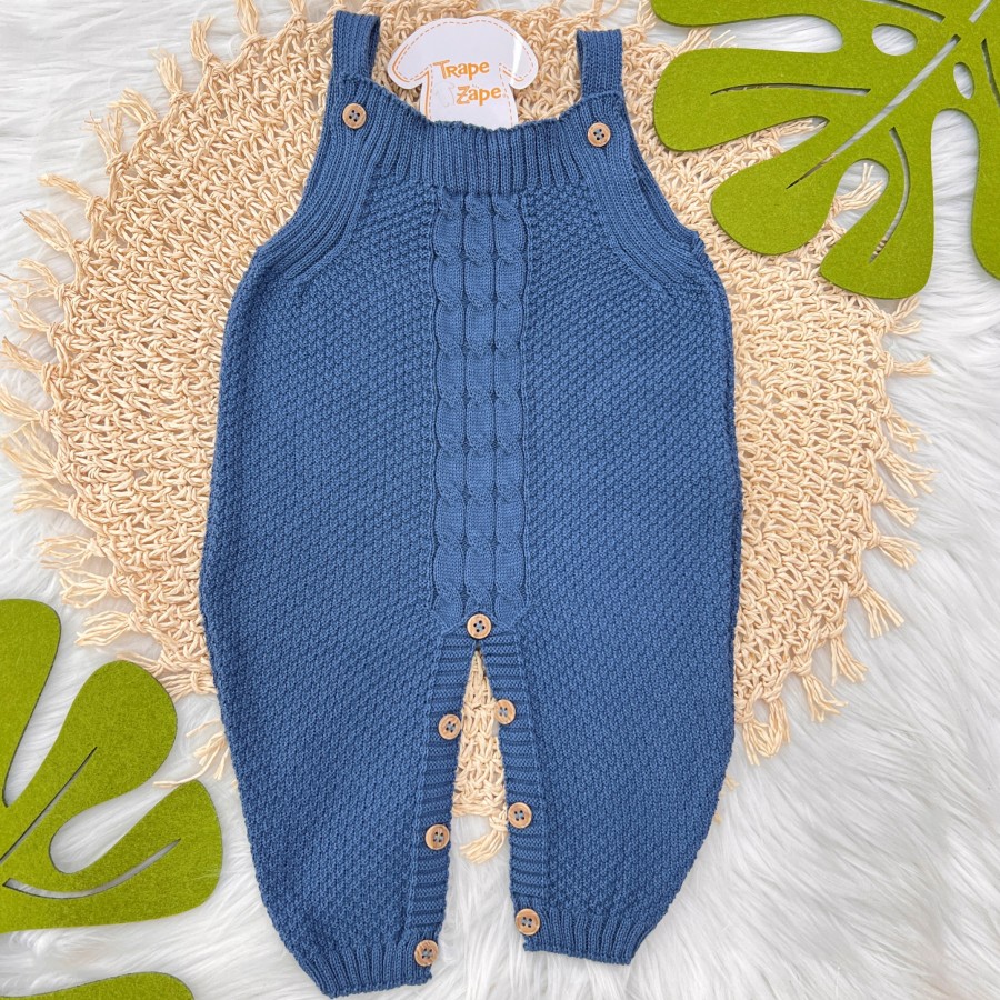 Jardineira de Linha Pipoca - Jeans